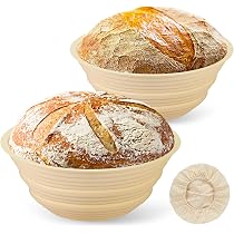 Dorkuova Panier à pain en silicone, panier à baneton en silicone, kit de cuisson au levain, panier à pain en silicone, 22,9 cm, jaune Dorkuova Panier à pain en silicone, panier à baneton en silicone, kit de cuisson au levain, panier à pain en silicone, 22,9 cm, jaune
