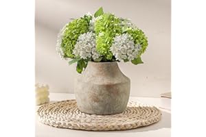 Mitt&Ditt Ceramic Flower Vase, 5.3 inch Pottery Farmhouse Rustic Vase, Handcrafted Weathered Vases, Small Flower Terracotta V