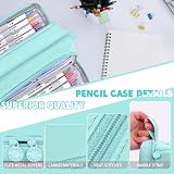 Howala Large Capacity Pencil Case 4 Compartments Light Green for Teens view 3