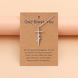 Lcherry Aubrey Name Cross Necklace Personalized