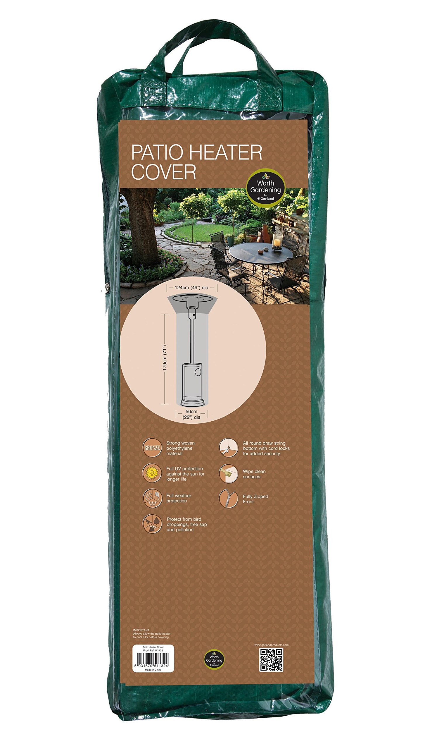 Patio Heater Cover Waterproof Green Polyethylene