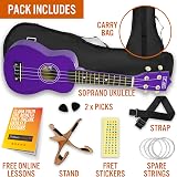3rd Avenue Soprano Ukulele 21 Inch Beginner Pack Purple – Bag Stand Strings view 3