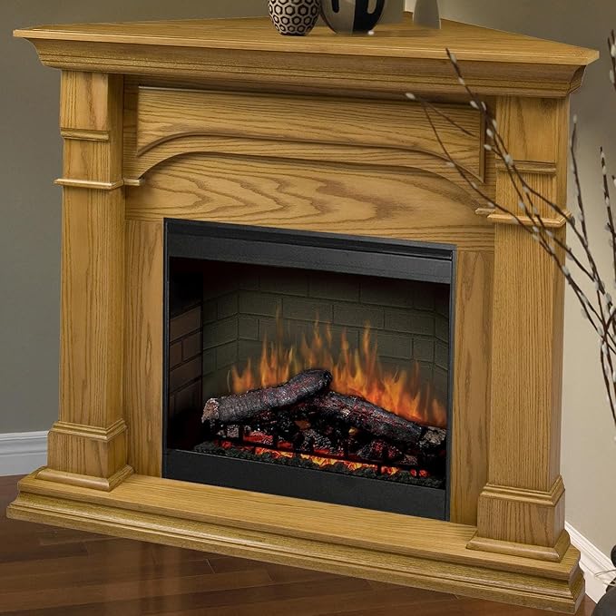 Dimplex Symphony Maestro Oxford Corner Electric Fireplace in Medium Oak