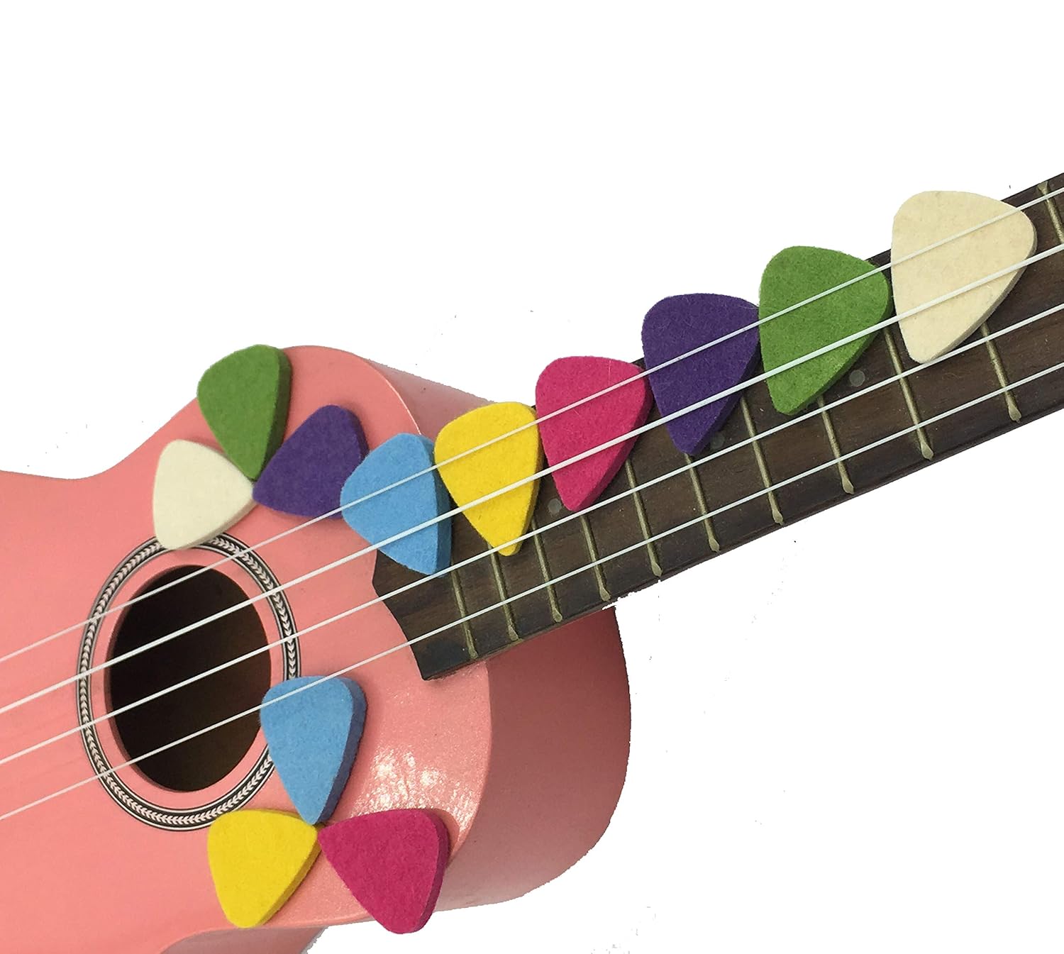 Felt Picks for Ukulele, Fiber Ukulele Picks, Uke picks (12pack, Mixed