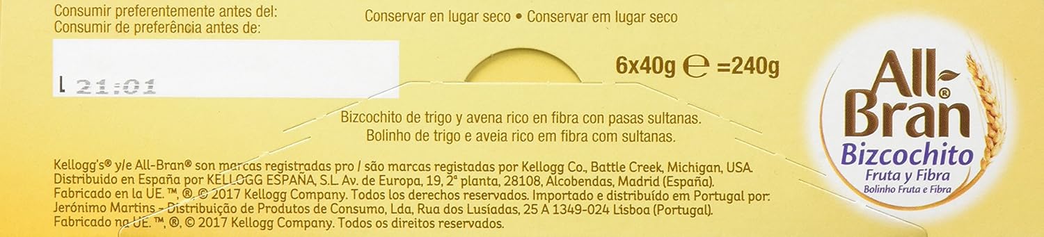 All Bran Bizcochito - Pack de 6 x 40 g - Total: 240 g: Amazon.es: Amazon Pantry