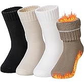 Kids Warm Thermal Socks for Toddler Boy Girls Winter Ski Thick Insulated Heated Boot Socks for Extreme Cold Weather 4 Pairs