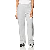 Hanes Women's Open Leg Sweatpants, EcoSmart Fleece Sweats, Regular & Petite, Light Steel, Medium