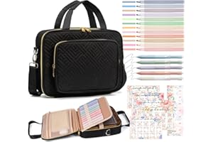 FLOE Bible Cover for Women Bible Case, Large Bible Bag w/Shoulder Strap, Bible Study Supplies Bible Journaling Kit Book Carrying Case with Bible Highlighters Tabs, Mothers Day Christian Gifts for Women