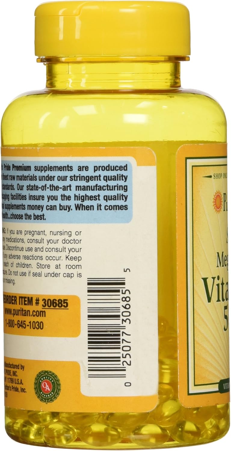 Vitamin D3 5,000 IU Bolsters Immunity by Puritan's Pride for Immune System Support and Healthy Bones and Teeth 200 Softgels, packaging may vary: Health & Personal Care
