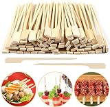 Lanjue 200Pcs Bamboo Paddle Skewers 12cm Flat Barbecue Cocktail Picks Party view 4