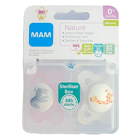 MAM Nature: 2 x Schnuller 0m+ (Zebra/Giraffe)