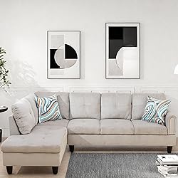 GlasFlength L Shaped Couch, Modular Sectional Sofa