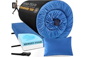 Aodisman Sleeping Pad,3-inch Thick Memory Foam Camping Mattress,Portable Roll-Up Mat for Car/Tent/Floor/Cot/Travel,Comfortable Pad for Guests Sleepover