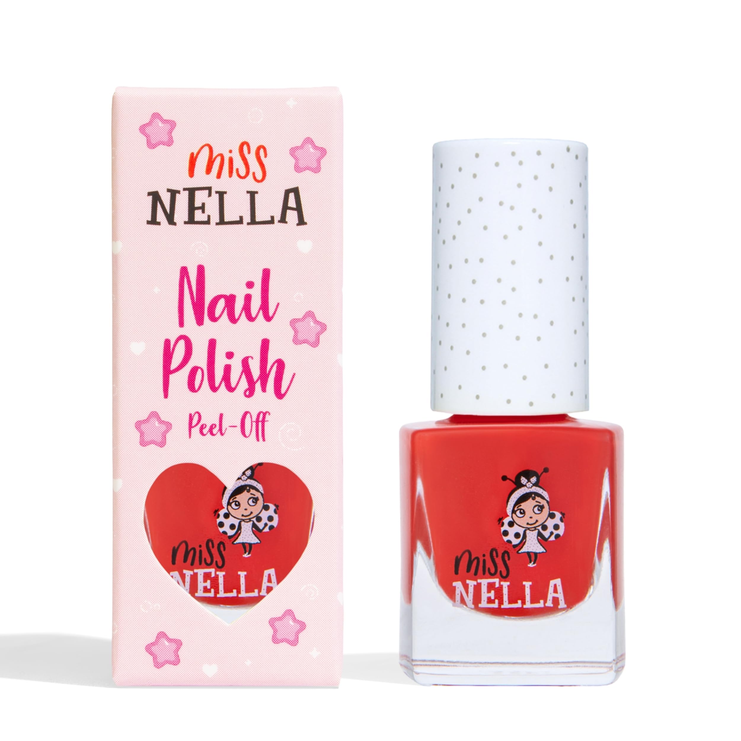 Miss Nella STRAWBERRY 'N' CREAM – Safe Special Bold Red Nail Polish for Kids, Non-Toxic & Odour Free Formula for Children and Toddlers, Natural Water Based for Easy Peel Off