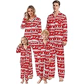 Schbbbta Christmas Family Pajamas Matching Sets Silk Satin Long Sleeve Pj Set Sleepwear Loungewear, Christmas Red, X-Small