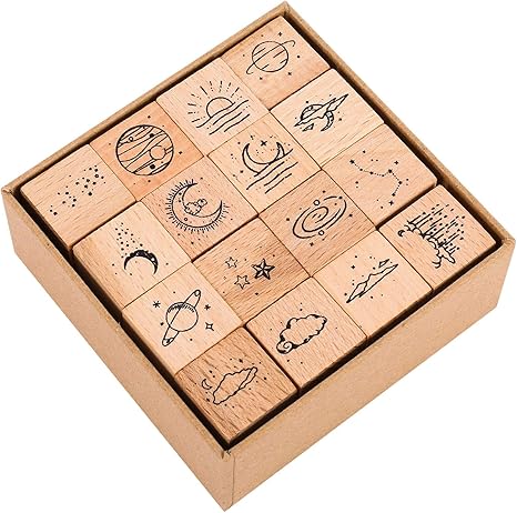 Amazon Co Jp Philicore Legh 木製スタンプ 16個セット ゴム印 クリエイティブ ゴム印天気 印鑑 木製印 印スタンプ クラフトスタンプ デコレーション スタンプセット 星雲 星団 天気 日記用 手帳用 Diy 手紙用 プレゼント ホーム キッチン