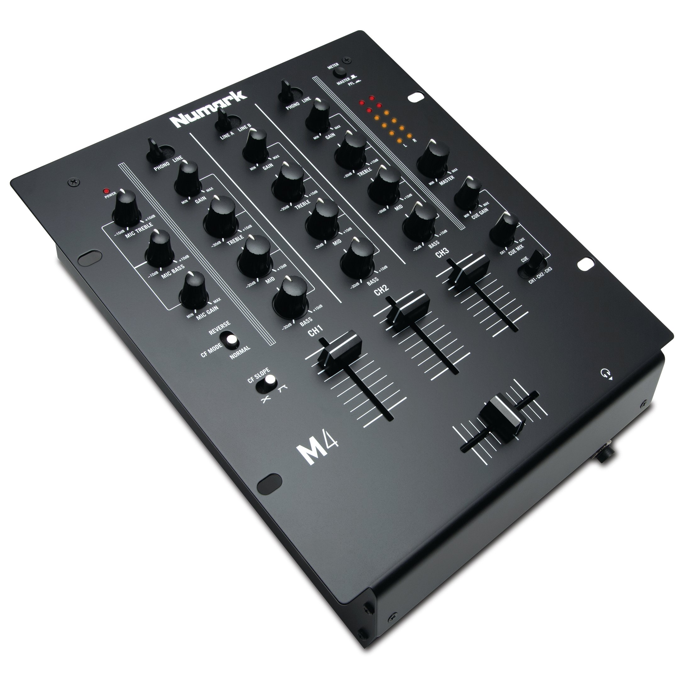 Numark M4 3Channel DJ Scratch Mixer, Rack Mountable with 3Band EQ
