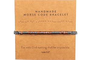 ARK & BAY Christian Morse Code Bracelet | Handmade Adjustable Custom Bible Verse Bracelets For Women & Men | Religious Faith Scripture | Catholic Beaded Jewelry Gift For Encouragement, Inspirational Hidden Message