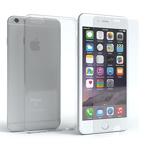 EAZY CASE Silikonhülle & Panzerglas im Set für Apple iPhone 6 & iPhone 6S I Displayschutzglas, Panzerglas mit 3D Touch, Schut