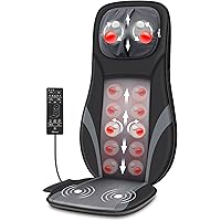 Snailax Shiatsu Back Massager With Heat - Deep Kneading Chair Pad, Adjustable Intensity, Electric Back Neck Shoulder Massage 