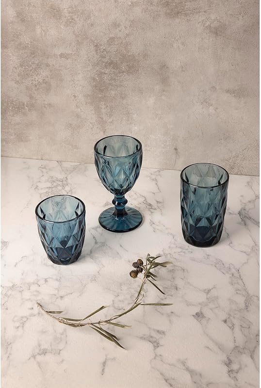Juego de 12 Vasos de cristal de 260ml Azul — foto 2 de 4