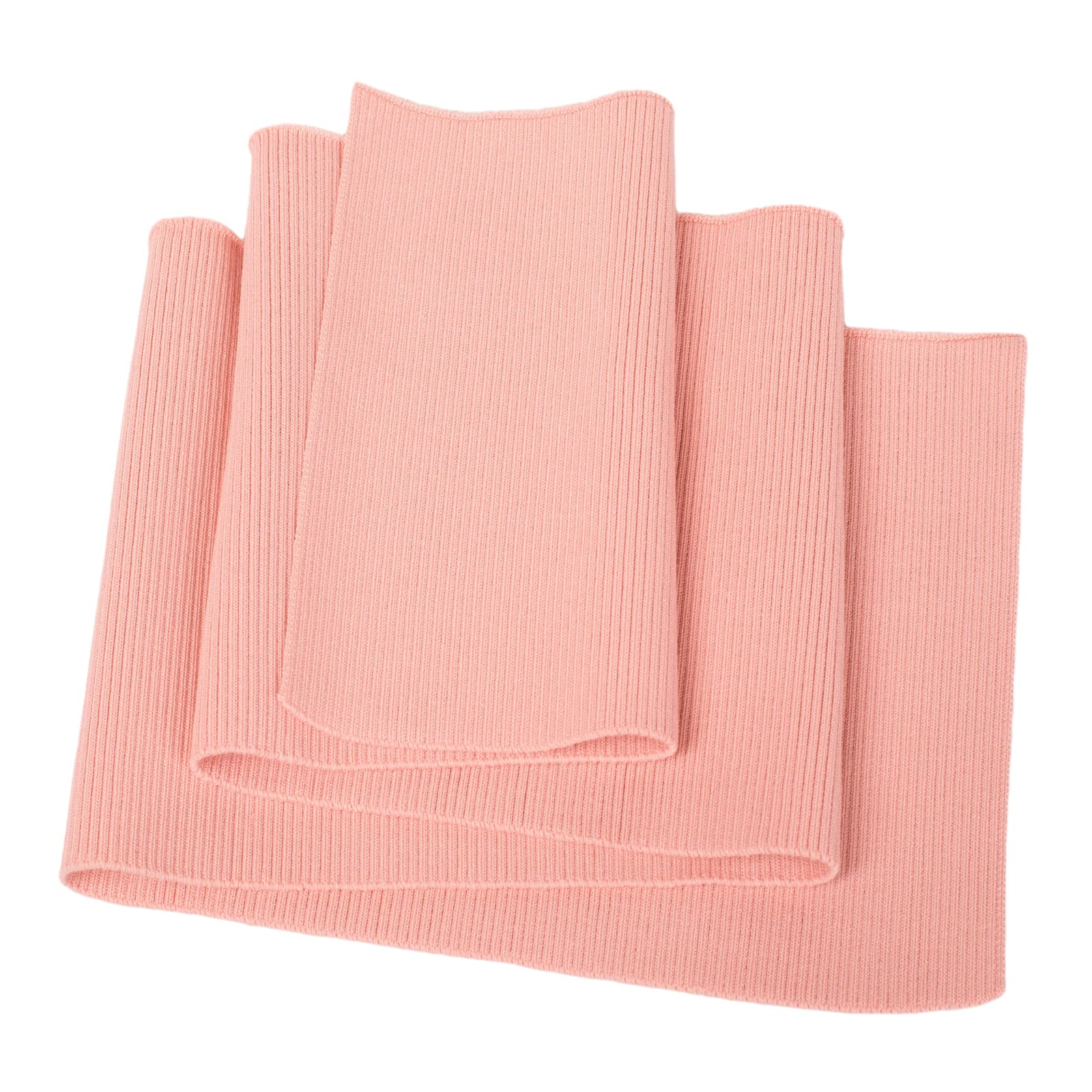 TinaKim Ribbing Fabric for Neckline, Make Jackets Waistbands Cuffs Trim Material (Skin Pink, 36x6in)