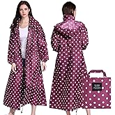 SOPPY Rain Coats for Women, Long Waterproof Raincoat Lightweight Hooded Rain Jacket for Hiking Travel Outdoor