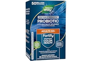 NATURE'S WAY Nature’s Way Fortify Extra Strength(1) Probiotic Adults 50+, 50 Billion Live Cultures, Prebiotics, Probiotics for Digestive Health*, Immune Support*, Colon Health*, 30 Capsules