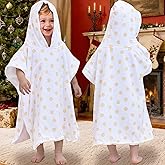 VOOVA & MOVAS Double-Layered Thick Toddler Poncho Towel with Hood (2-4 Years, 20x21 Inches) | Ultra Soft & Absorbent Cotton | Toddler Bath Towel for Swimming, Beach, Shower & Winter