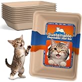 8-Pack Disposable Cat Litter Boxes: Leak-Proof &amp; Odor-Control Cat Trays | 17.5''x13.6'' Eco-Friendly Easy Disposal Litter Box for Travel Indoor or Emergency Use Standalone or as Liner No Scrubbing