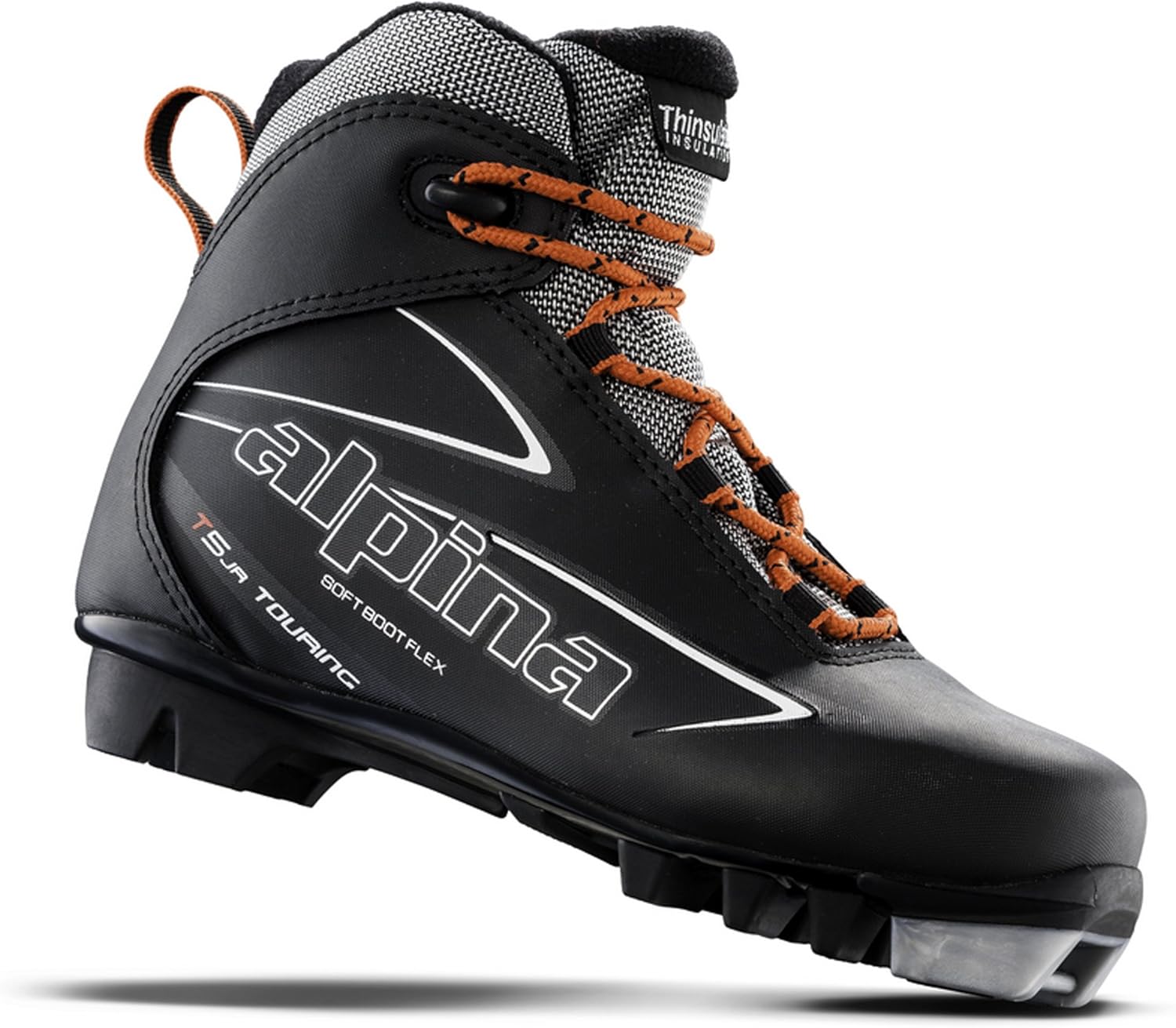 Alpina Sports Youth T5 Jr Touring Cross Country Ski Boots, Black/White