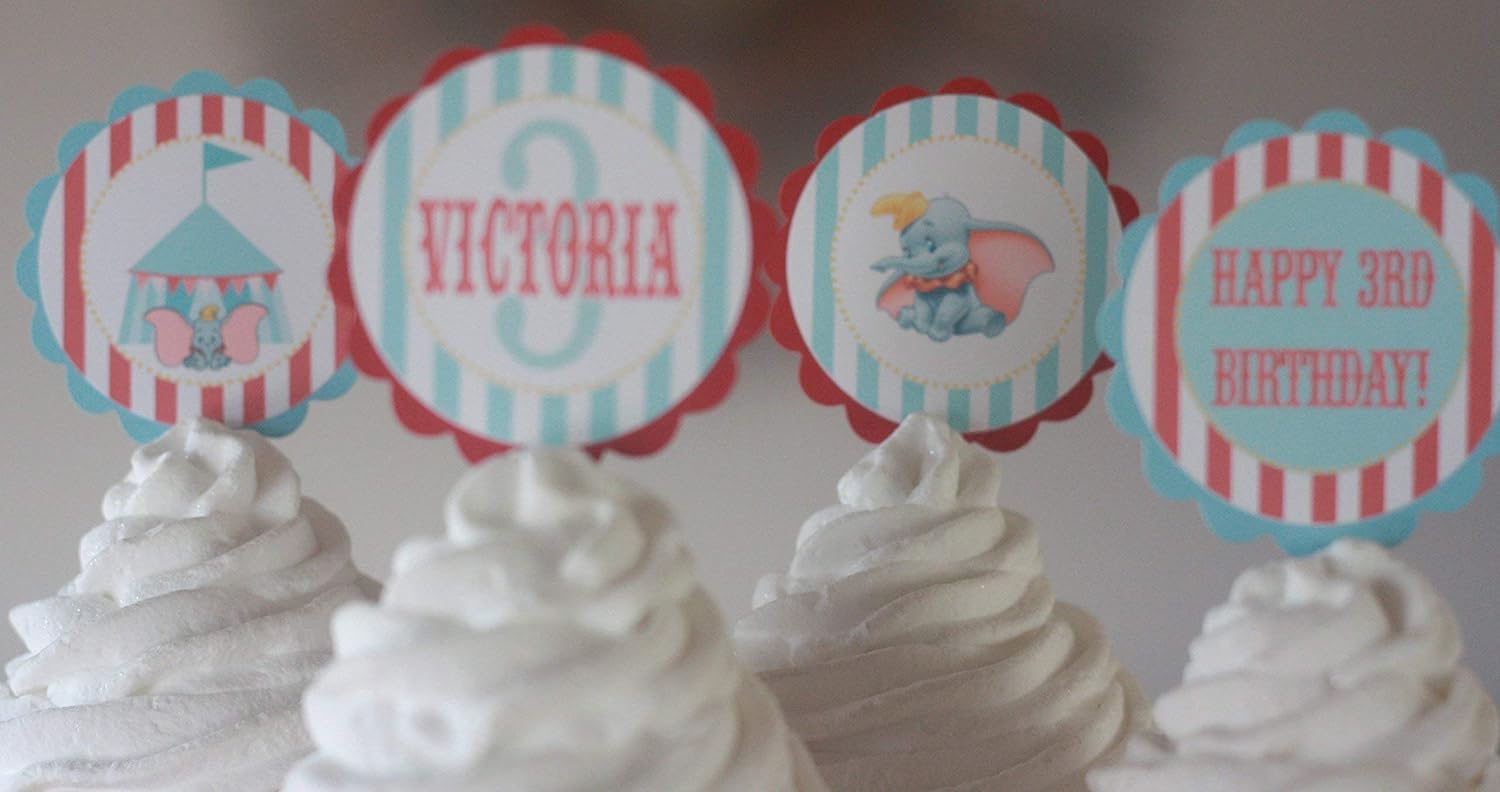 Amazon Com 12 Vintage Circus Elephant Blue Red Stripe