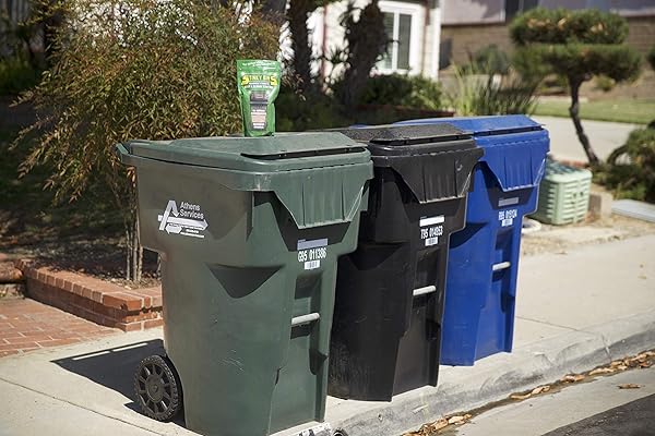 STINKY BINS GARBAGE ODOR ELIMINATOR – CHERRY SCENTED ABSORBING GRANULES FOR TRASH BINS, DUMPSTERS, GARBAGE CANS, AND OUTDOOR WASTE – ALL-NATURAL SLUDGE CONTROL AND DEODORIZER – 24 OZ BAG