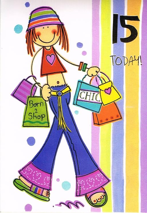 Portico Biglietto Di Auguri Per Compleanno Ragazza Per I 15 Anni 3611 1 Amazon It Casa E Cucina
