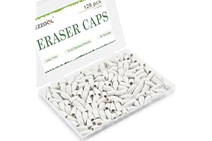 Pencil Erasers Caps Bulk, Ezzgol 128 Pcs Pencil Top Erasers Cap, White Color Arrowhead Caps Erasers Latex Free Pencil Eraser Toppers for Kids Teachers