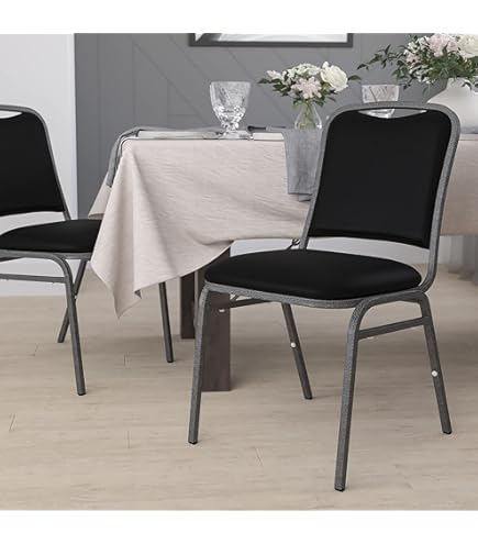 Amazon.com: EMMA + OLIVER Trapezoidal Back Vinyl Stackable Banquet