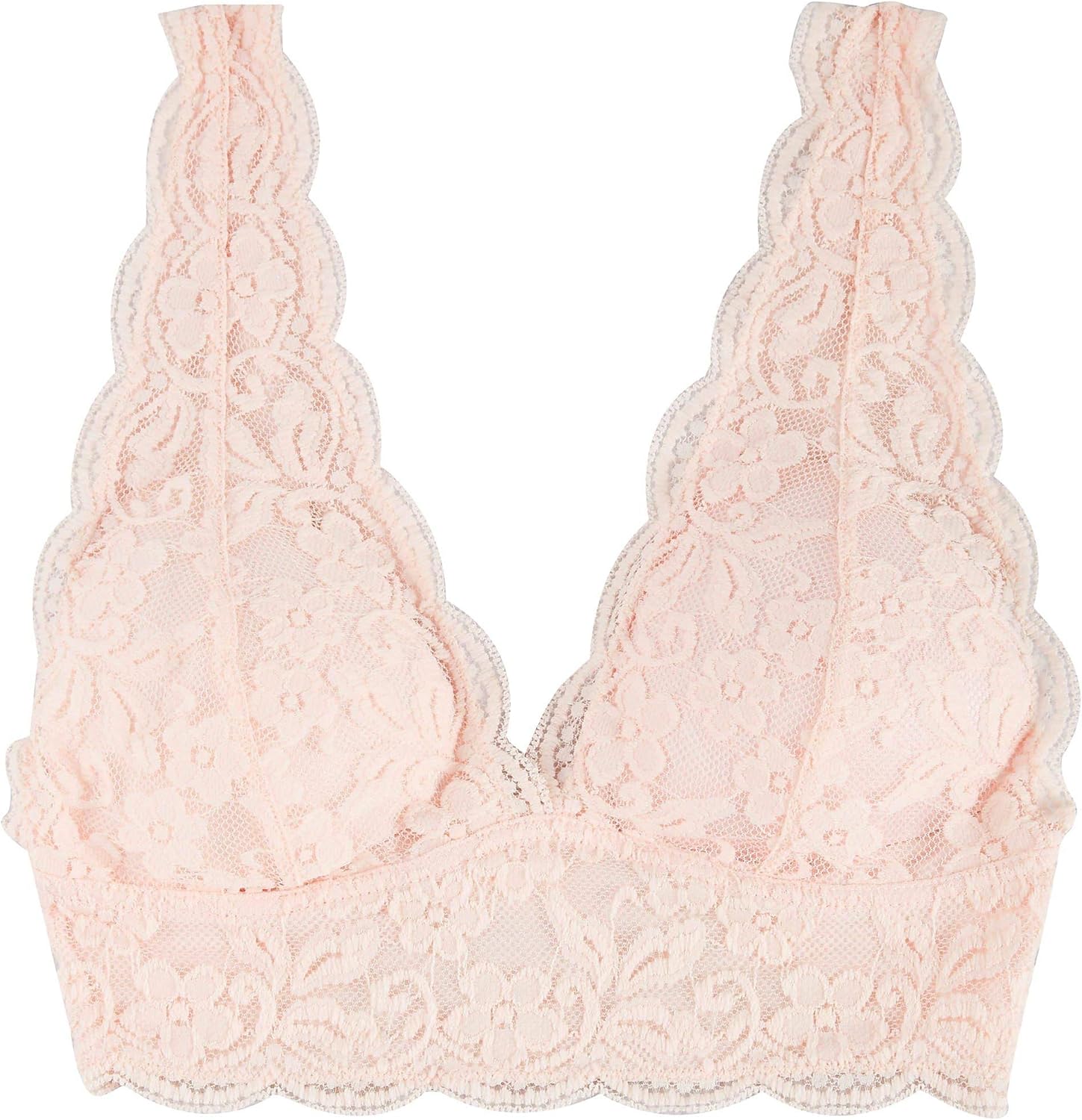 Rene Rofe All Over Lace Plunge Bralette B86105 Small Pink at Amazon Womenâs Clothing store