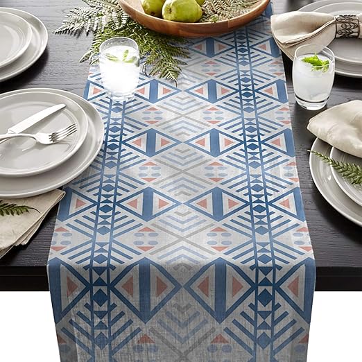 Amazon Com Blue Aztec Ethnic Pattern Native American Stripe