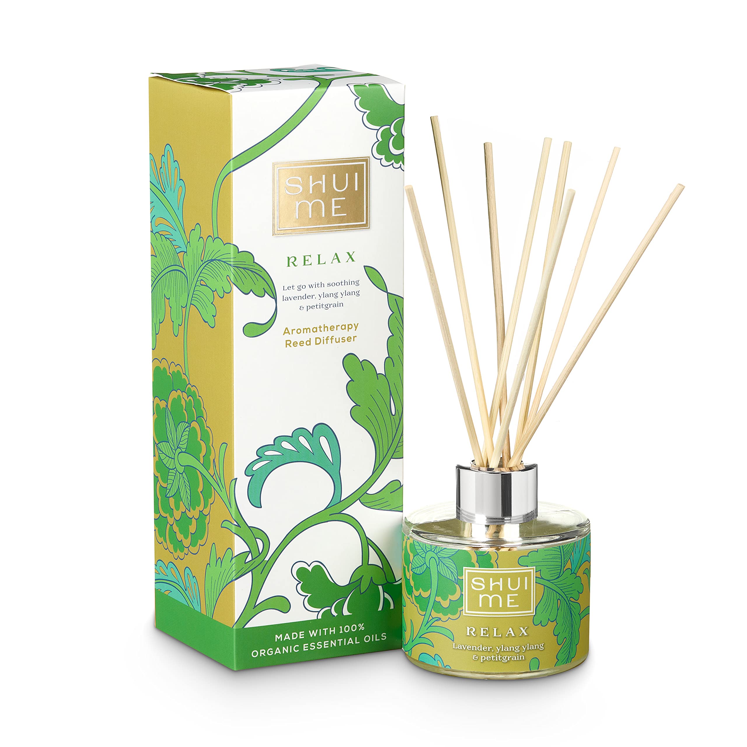 Shui Me Relax - long lasting, luxury, organic aromatherapy reed diffuser 100ML - Lavender, Ylang Ylang & Petitgrain