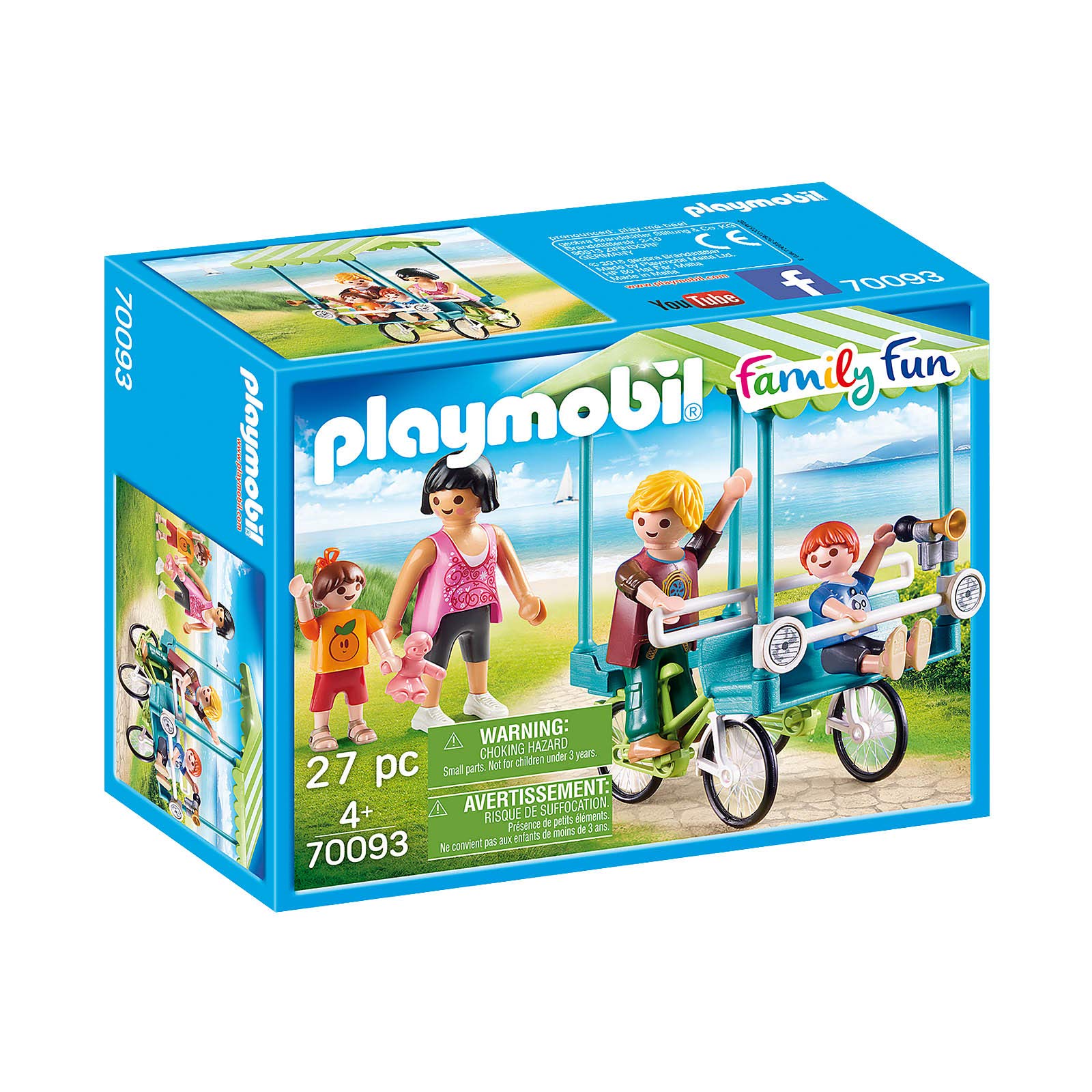 Playmobil 70093 Family Fun Family Bicycle, Fun Imaginative Role-Play, PlaySets Suitable for Children Ages 4+