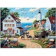 500 Pieces Puzzle for Adults, Town Horse House Puzzle, Recycled Cardboard Jigsaw Puzzles 500 Pieces for Adult, Challenging Puzzles Game Home Decor Birthday Party Gift Toy for Kids Seniors 20.5*15 in