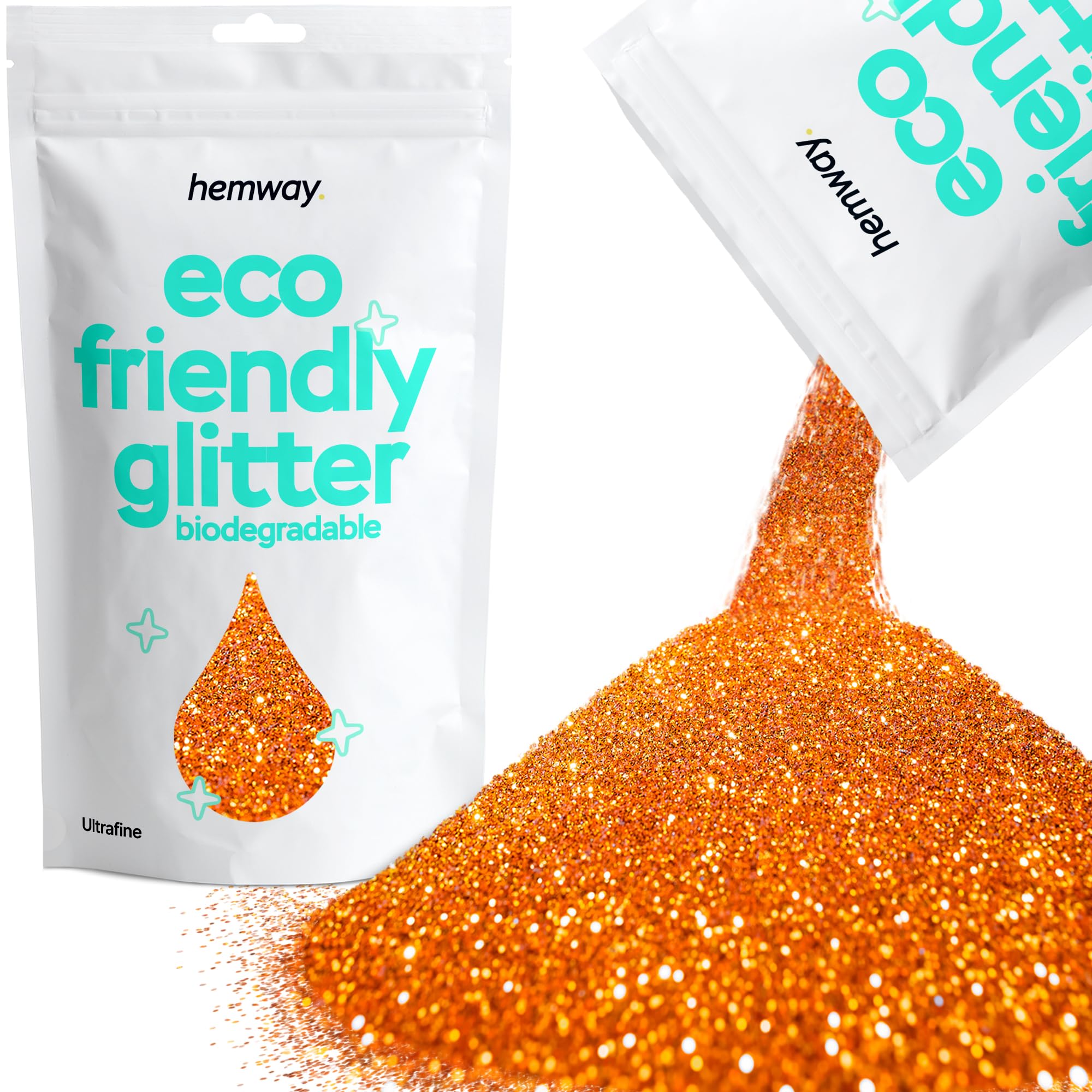 Eco Friendly Biodegradable Glitter | Copper - Ultrafine 100g, Plant Based, Biodegradable Glitter for Craft, Face, Hair, Nail, Body and Festival - Hemway