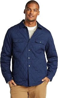 Quilted Shirt Jacket with Sherpa Lining 