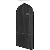 Whitmor Zippered Garment Bag with Pocket, Black