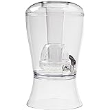 CreativeWare Beverage Dispenser With Ice Cylinder And Fruit Infuser, Clear