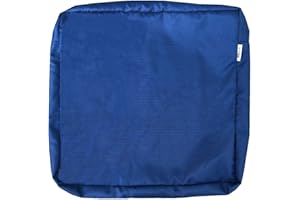 QQbed 2 Pack Outdoor Patio Chair Pillow Seat Washable Cushion Covers 18"X16"X4" Size - Replacement Covers Only (18"X16"X4" 2 Pack, Navy)