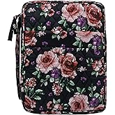 DIWI Extra Large Sizes Quilted Bible Cover 11.25 X 8.25 X 2.75 Inches Good Book Case (XL, C1 Rose Beauty)