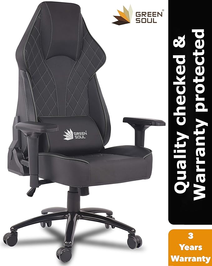 Green Soul Glance Series Ergonomic/Gaming Chair (GS350) (Full Black