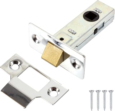 White Hinge Nickel Internal Door Latch 64mm 2.5" Silver Chrome Finish