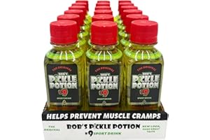BOBS PICKLE POPS Bob's Pickle Potion #9 - Electrolyte Pickle Shot - Rehydration & Cramp Relief - Sports Drink Shot Zero Caffeine & Gluten-Free, 6.3 Oz. (Pack of 18, Dill Pickle)